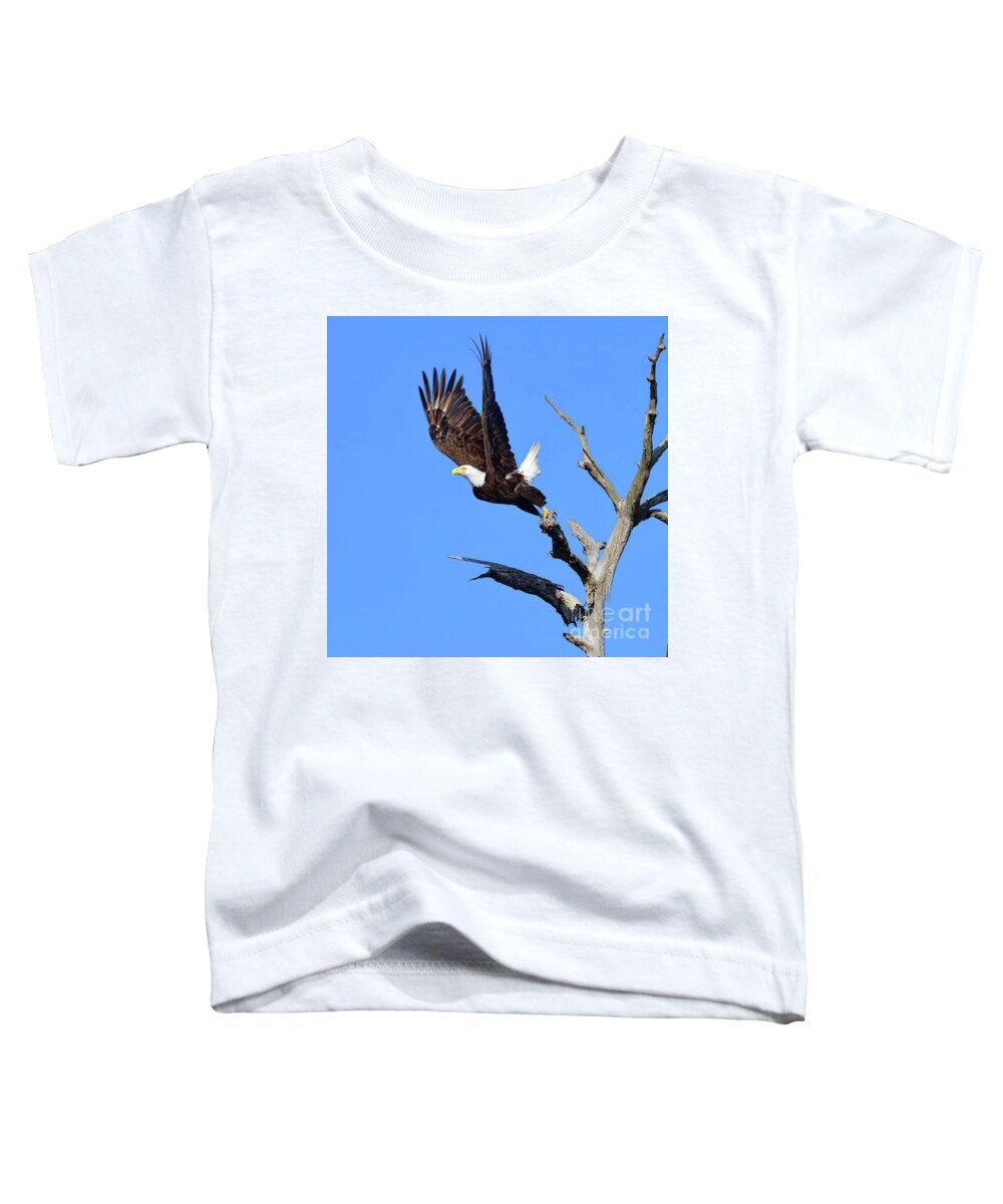 Birds Toddler T-Shirt featuring the photograph Harriet majestic leaving by Liz Grindstaff