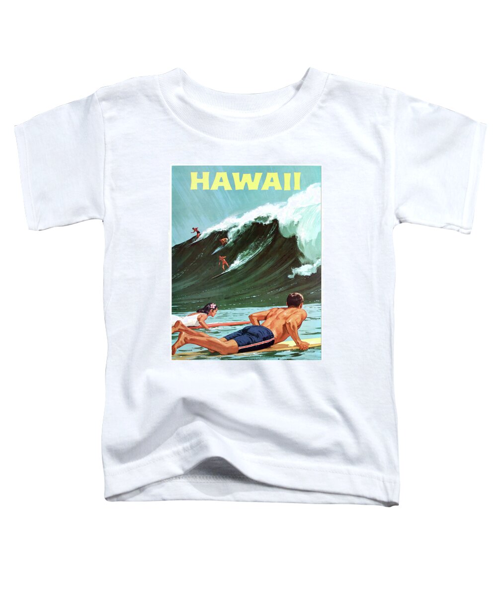 Hawaii Toddler T-Shirt featuring the painting Hawaii, big wave, surf by Long Shot
