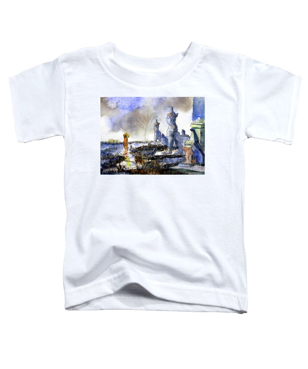 Buddhist Toddler T-Shirt featuring the painting His and Hers Temples by Randy Sprout