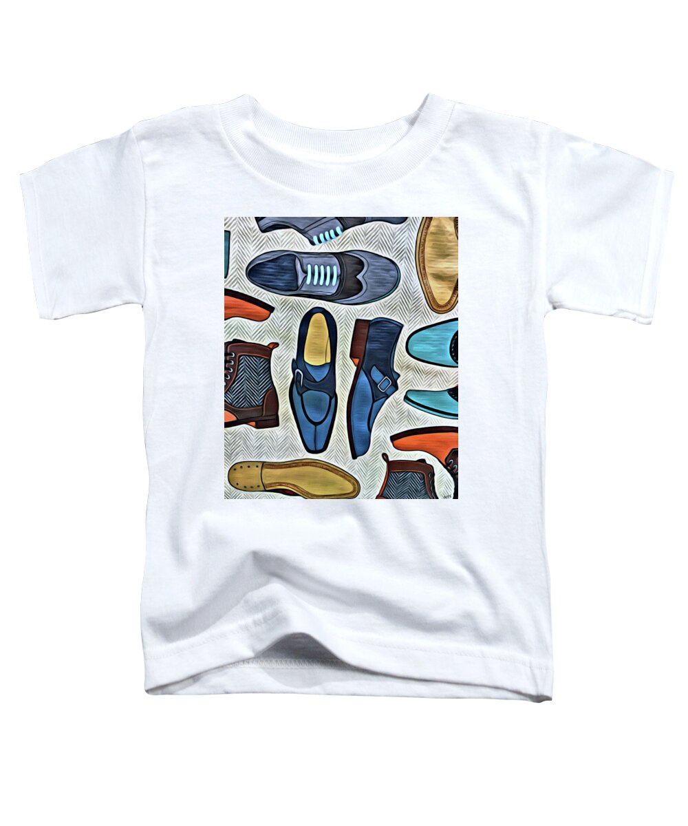 Shoes Toddler T-Shirt featuring the painting His Shoes by Marian Lonzetta