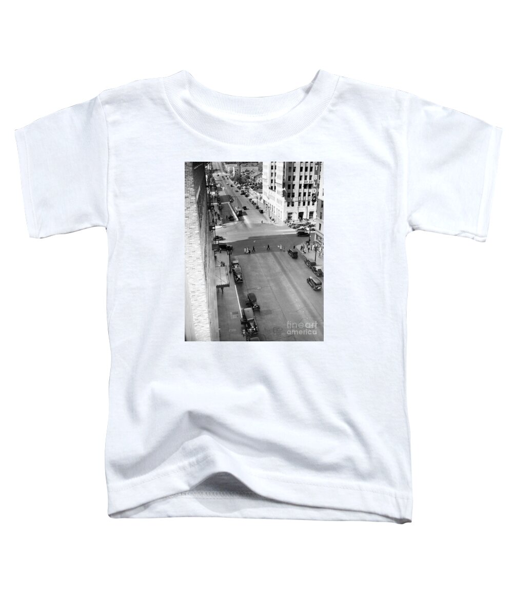 Hollywood Toddler T-Shirt featuring the photograph Hollywood and Vine 1930s by Sad Hill - Bizarre Los Angeles Archive