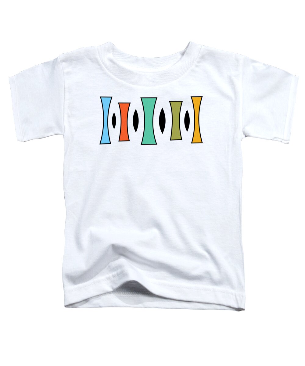 Mid Century Modern Toddler T-Shirt featuring the digital art Horizontal Trapezoids by Donna Mibus