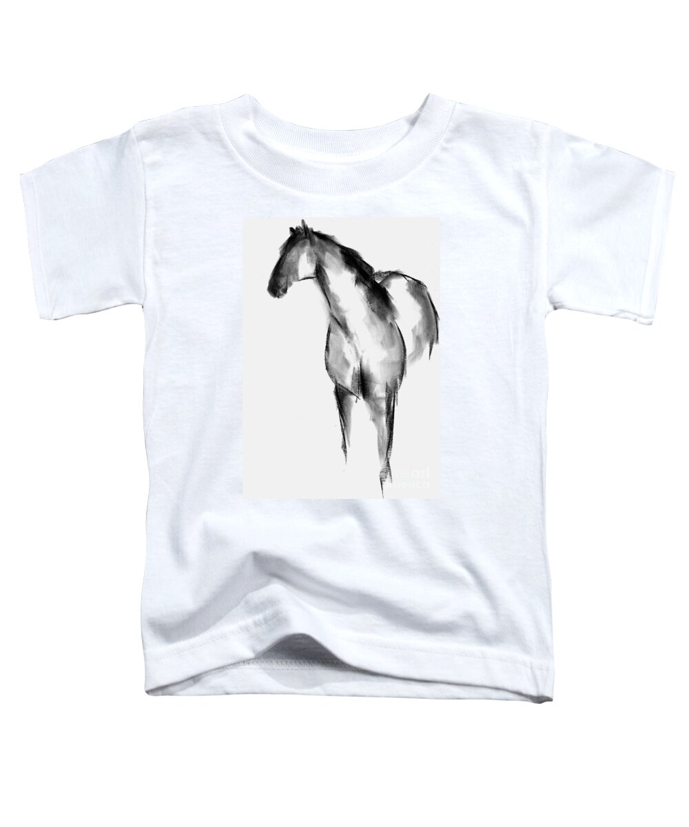 Equine Art Toddler T-Shirt featuring the drawing Horse Sketch by Frances Marino
