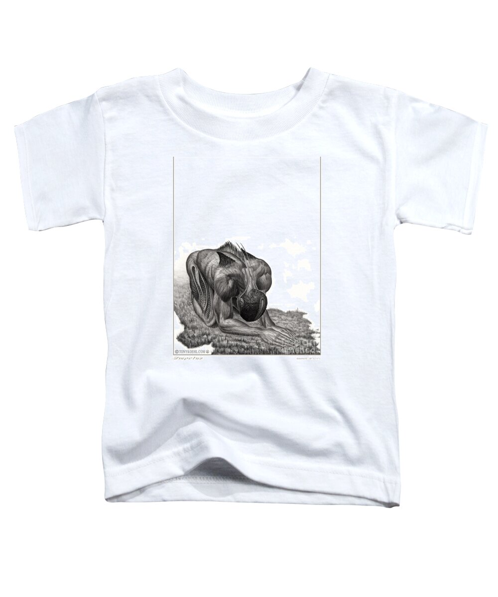 Pencil Toddler T-Shirt featuring the drawing Impetus Graphite by Tony Koehl