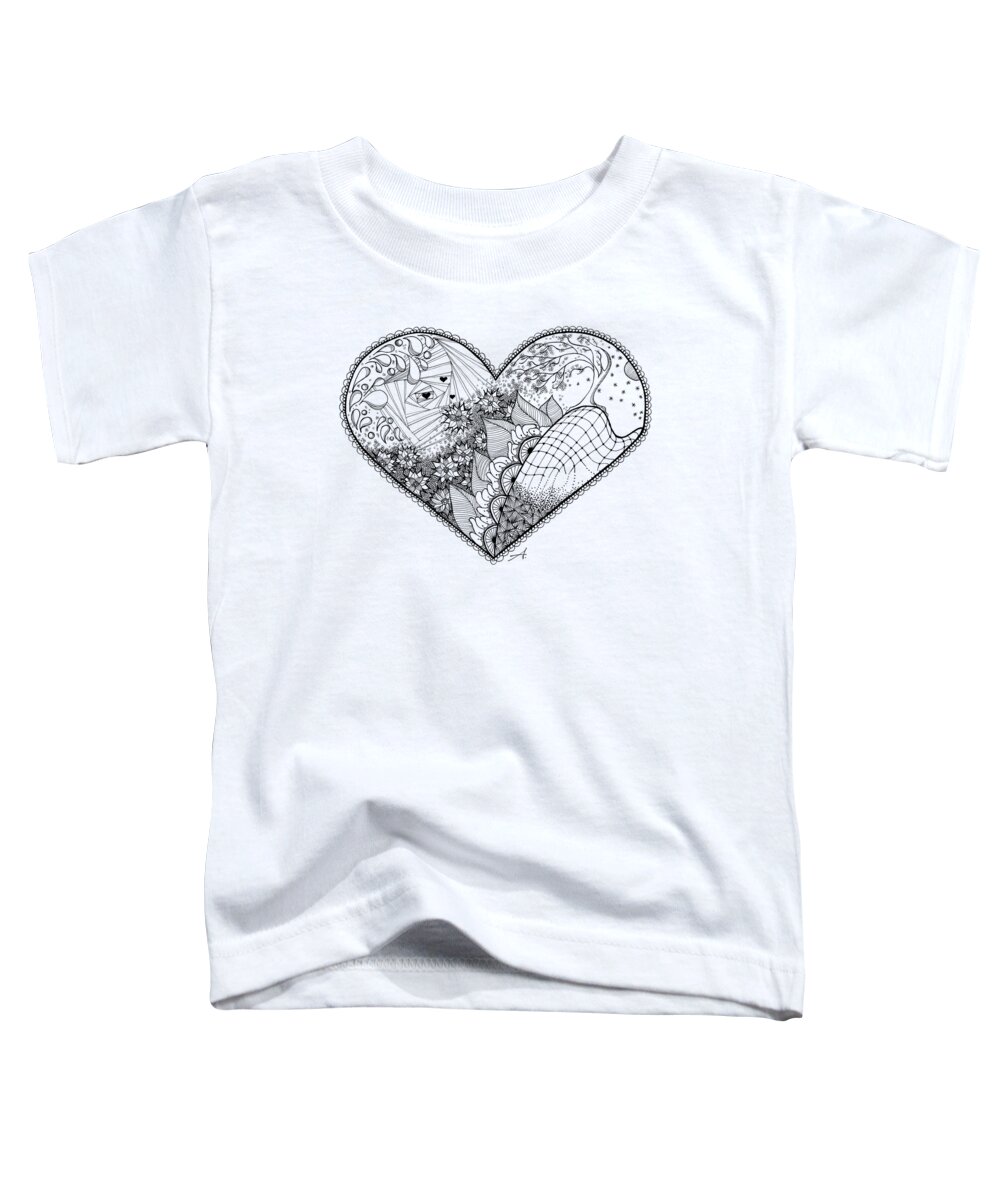 Drawing Toddler T-Shirt featuring the drawing In Motion by Ana V Ramirez