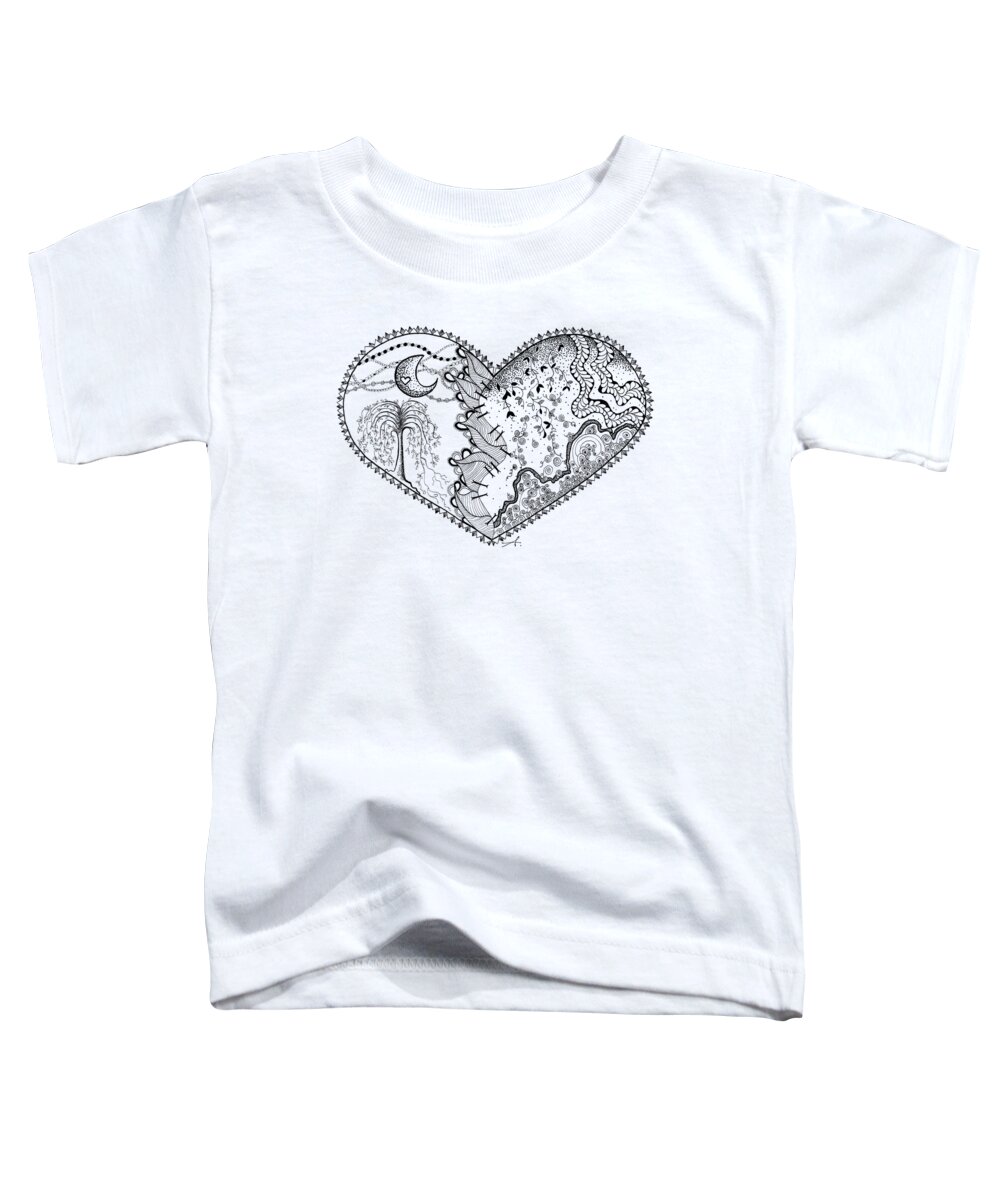 Broken Heart Toddler T-Shirt featuring the drawing Repaired Heart by Ana V Ramirez