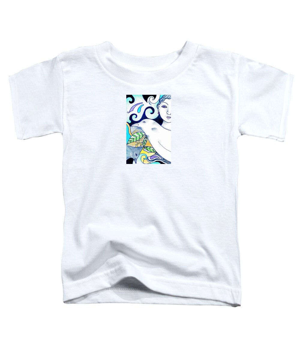 Woman Toddler T-Shirt featuring the drawing In The Spirit Of Unity 1 by Helena Tiainen
