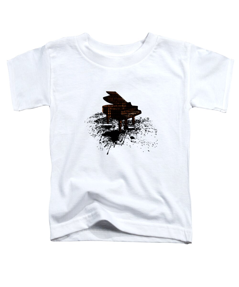 Ink Toddler T-Shirt featuring the digital art Inked Gold Piano by Barbara St Jean