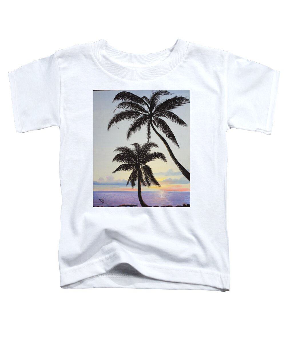 Palm Toddler T-Shirt featuring the painting Island Palms by Mike Jenkins