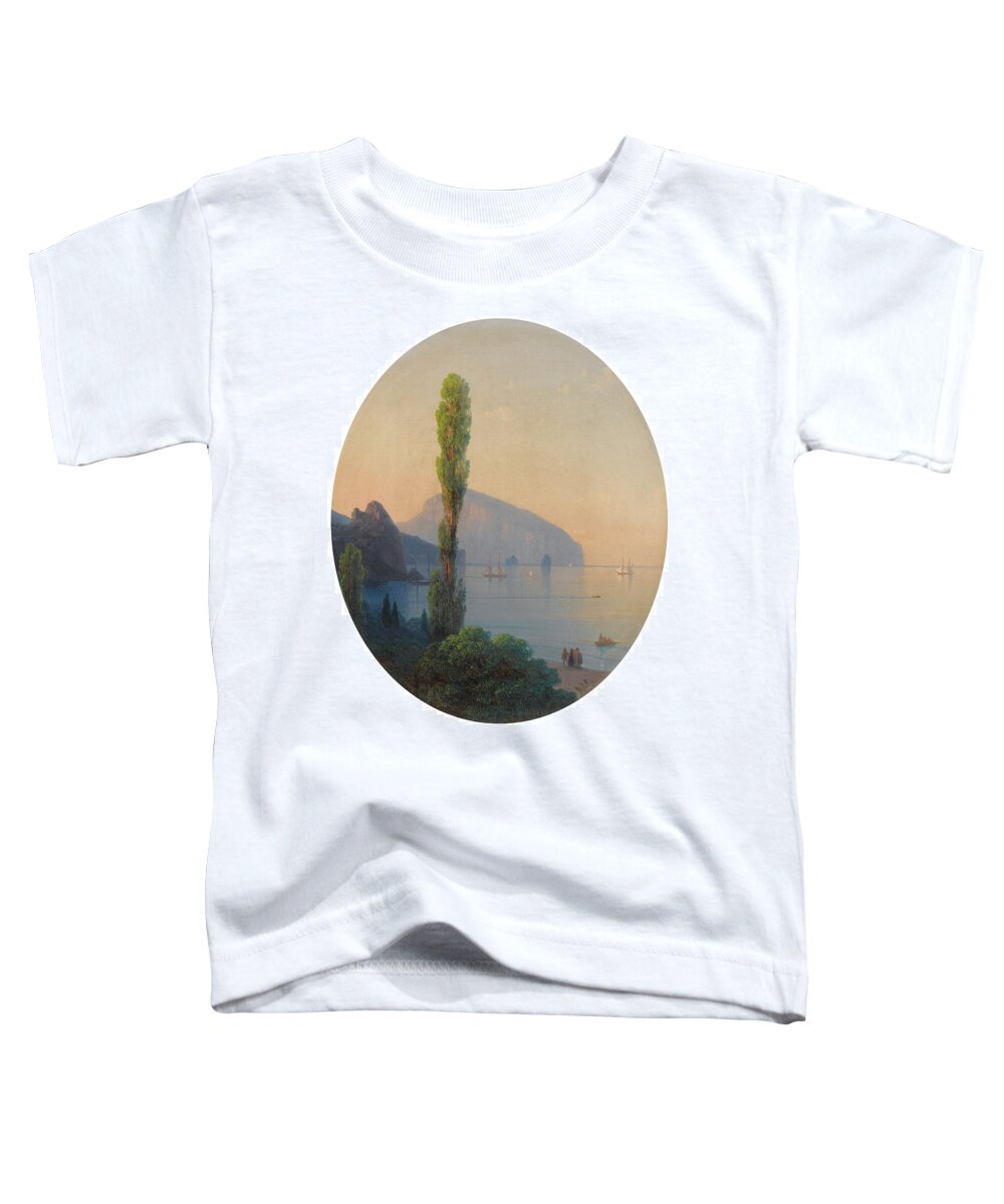 Ivan Konstantinovich Aivazovsky 1817-1900 View Of The Ayu Dag Toddler T-Shirt featuring the painting Ivan Konstantinovich Aivazovsky by View Of The Ayu Dag
