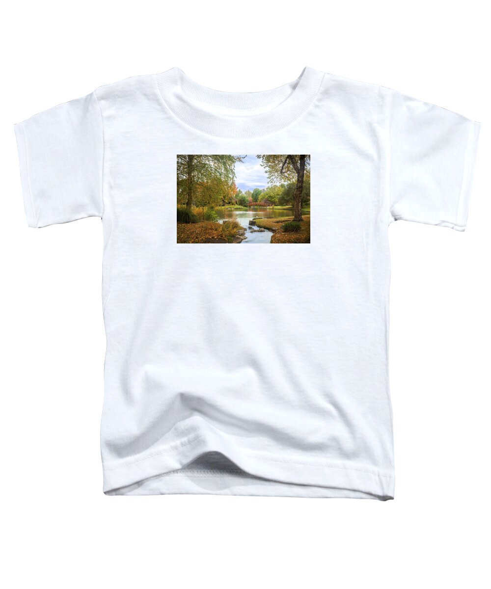 Botanical Toddler T-Shirt featuring the photograph Japanese Garden View by David Coblitz