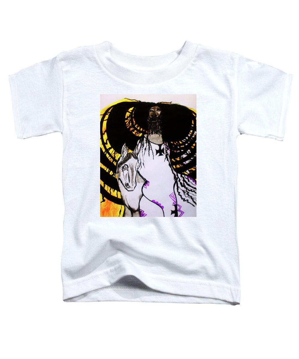  Toddler T-Shirt featuring the painting Jesus - Faithful and True by Gloria Ssali