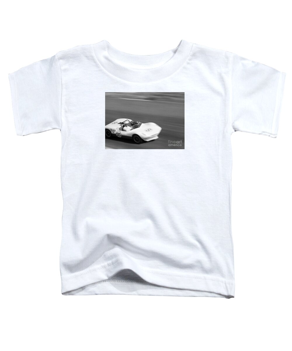 Jim Hall Toddler T-Shirt featuring the photograph JimHall in Chaparral 63 Laguna Seca by Robert K Blaisdell