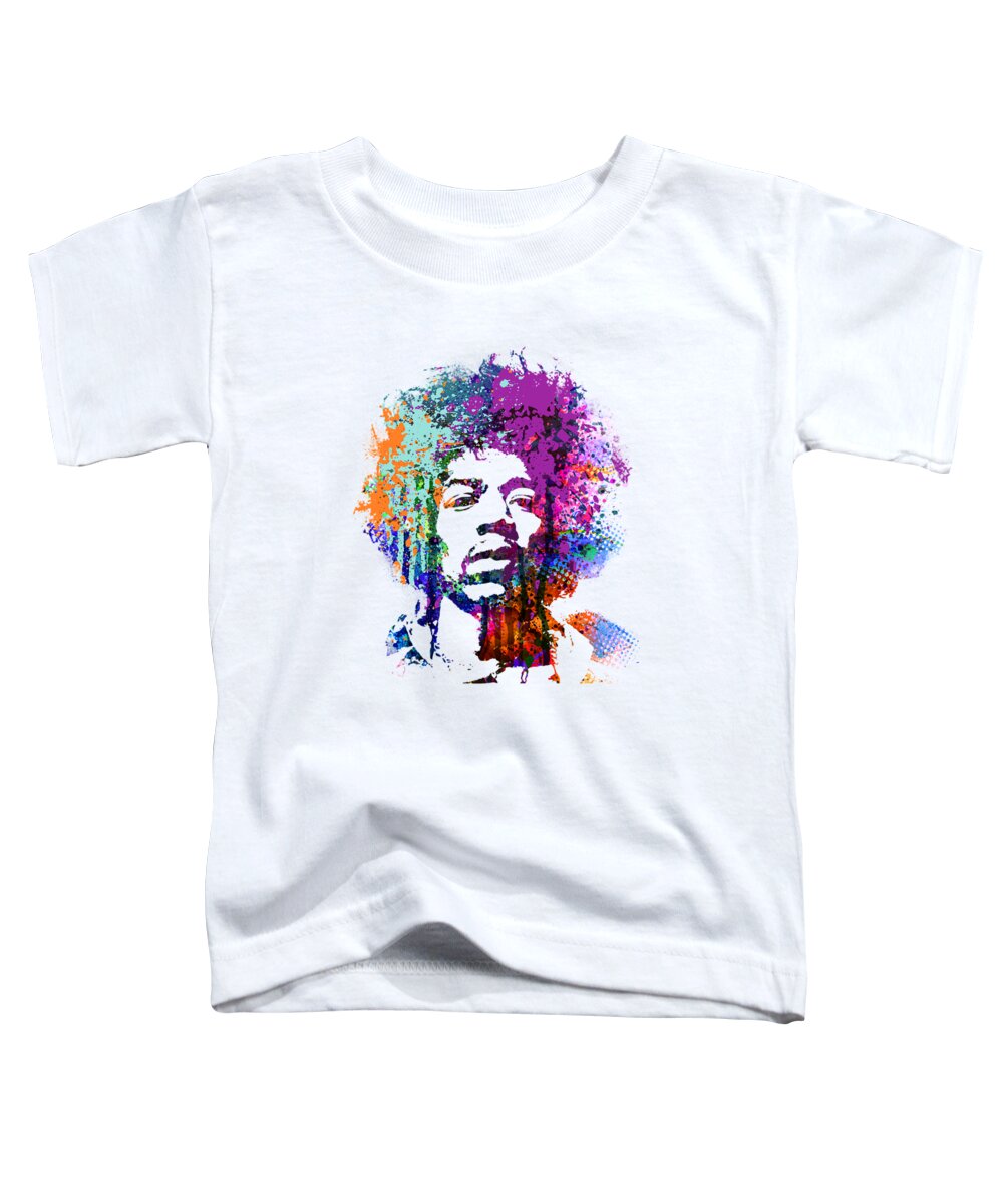 Jimi Toddler T-Shirt featuring the mixed media Jimi Hendrix #1 by Art Popop