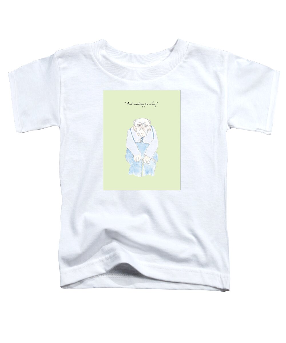 Humor Toddler T-Shirt featuring the drawing Just Waiting for a Hug by Heather Hennick