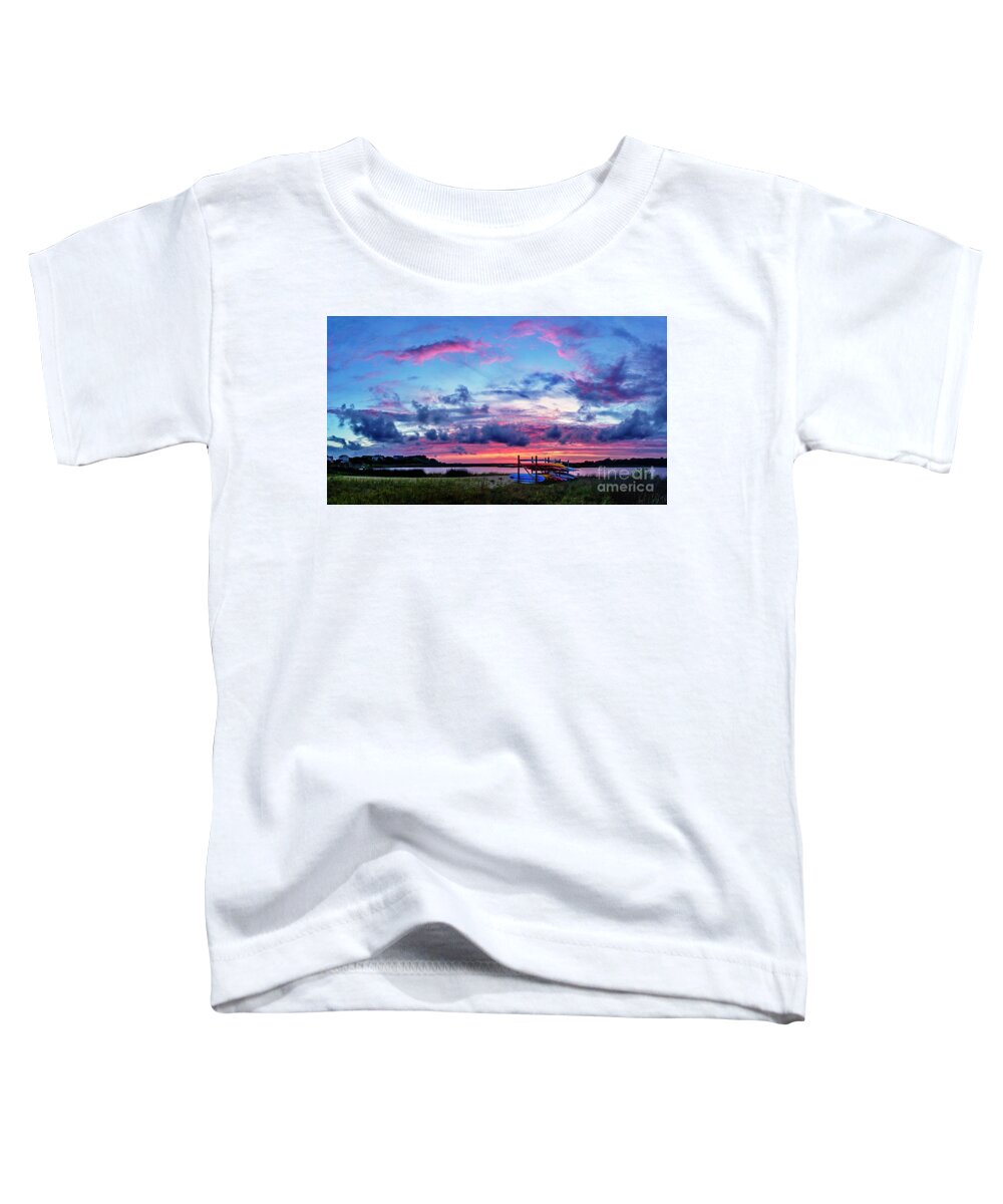 Sunset Toddler T-Shirt featuring the photograph Kayaks by DJA Images