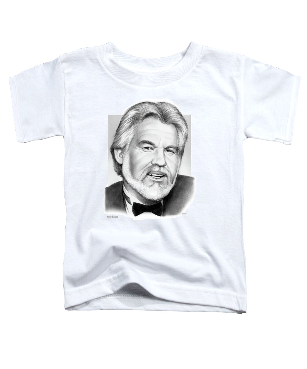 Pencil Drawing Toddler T-Shirt featuring the drawing Kenny Rogers by Greg Joens