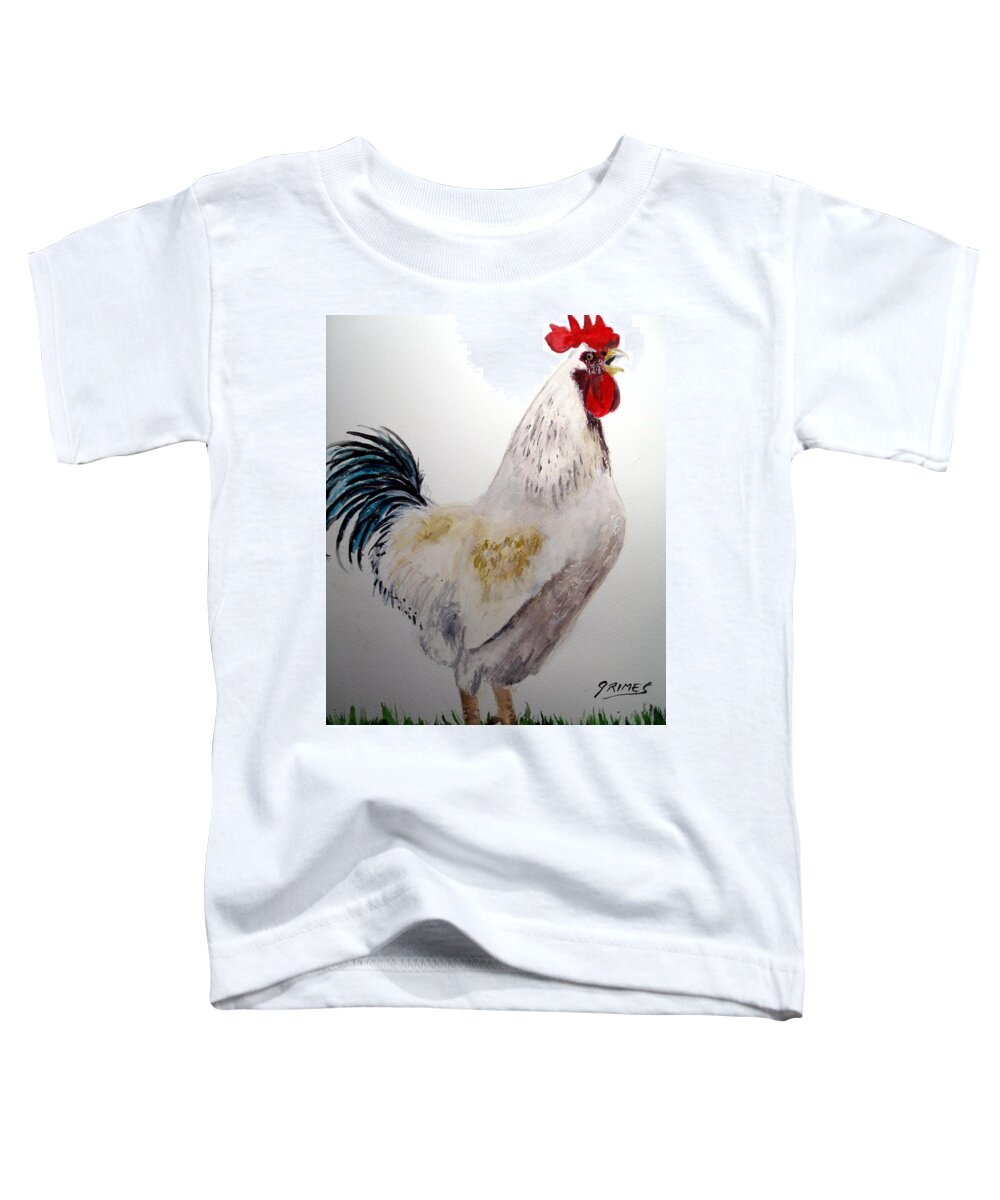 Rooster Toddler T-Shirt featuring the painting King of the Coop by Carol Grimes