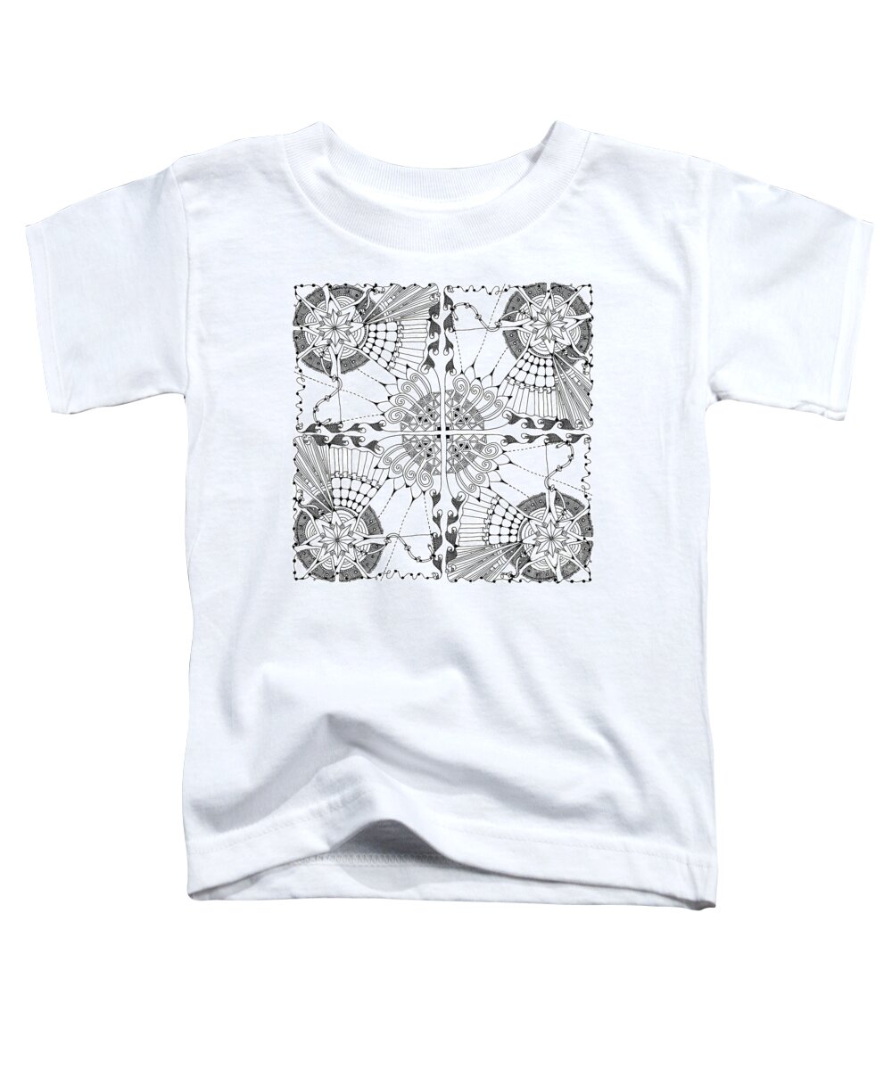 Zentangle Design With Various Patterns Doodles Repeat Patterns Toddler T-Shirt featuring the tapestry - textile Lace by Ruth Dailey