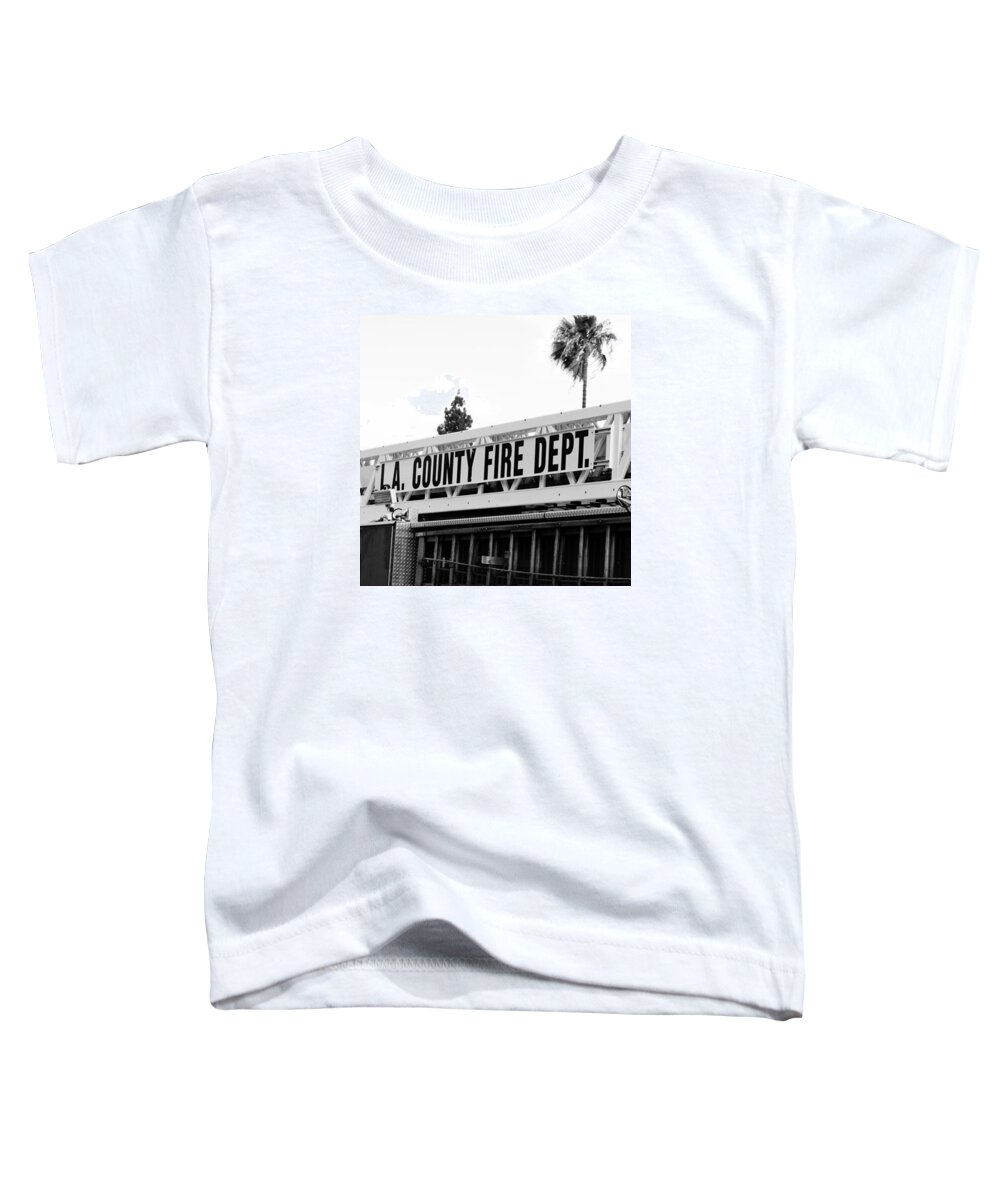 Black And White Toddler T-Shirt featuring the photograph Ladders #1 by Leah McPhail
