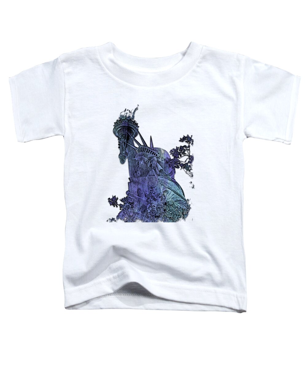 Berry Toddler T-Shirt featuring the photograph Lady Liberty Berry Blues 3 Dimensional by DiDesigns Graphics