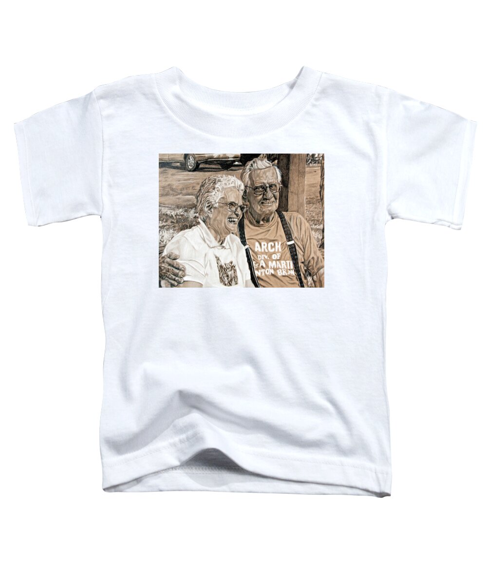 Portrait Toddler T-Shirt featuring the drawing Last Reunion by David Martin