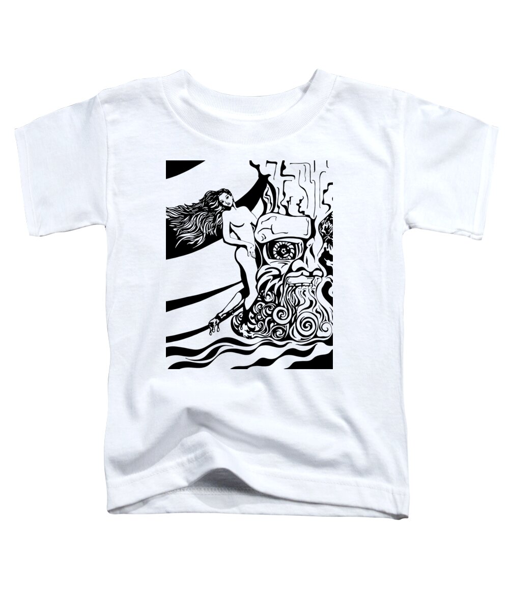 Lava Flow Toddler T-Shirt featuring the drawing Lava Flow by Franklin Kielar