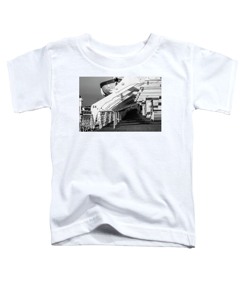 Queen Toddler T-Shirt featuring the photograph Life boat of The Queen Mary by Jason Hughes