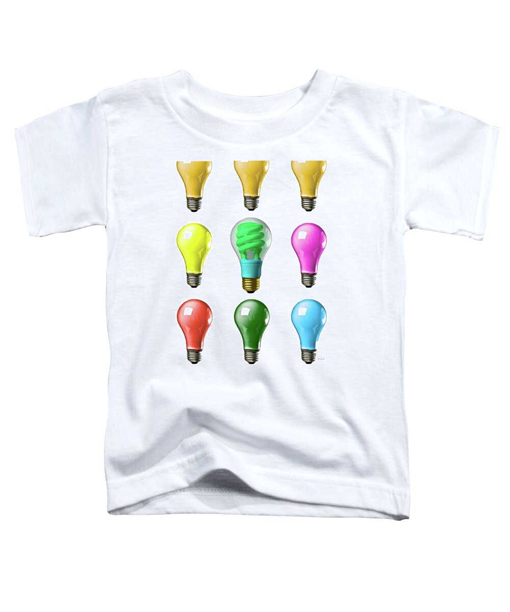 Business Toddler T-Shirt featuring the photograph Light bulbs of a different color by Bob Orsillo
