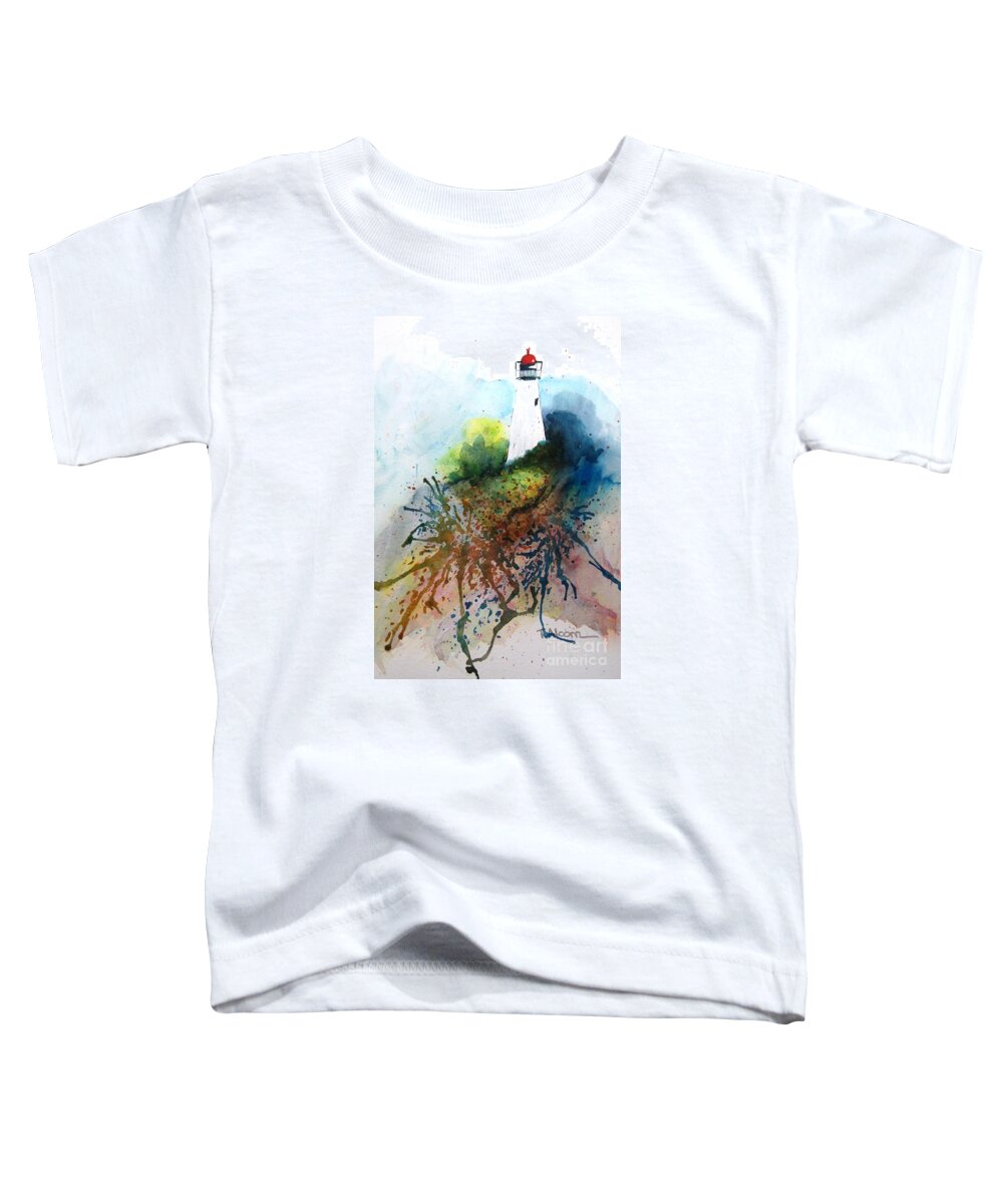 Lighthouse Toddler T-Shirt featuring the painting Lighthouse I - original sold by Therese Alcorn