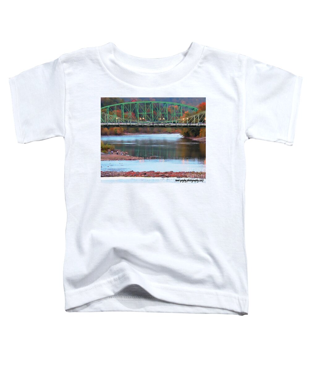 Bridge Toddler T-Shirt featuring the photograph Lights Across The Delaware by Tami Quigley