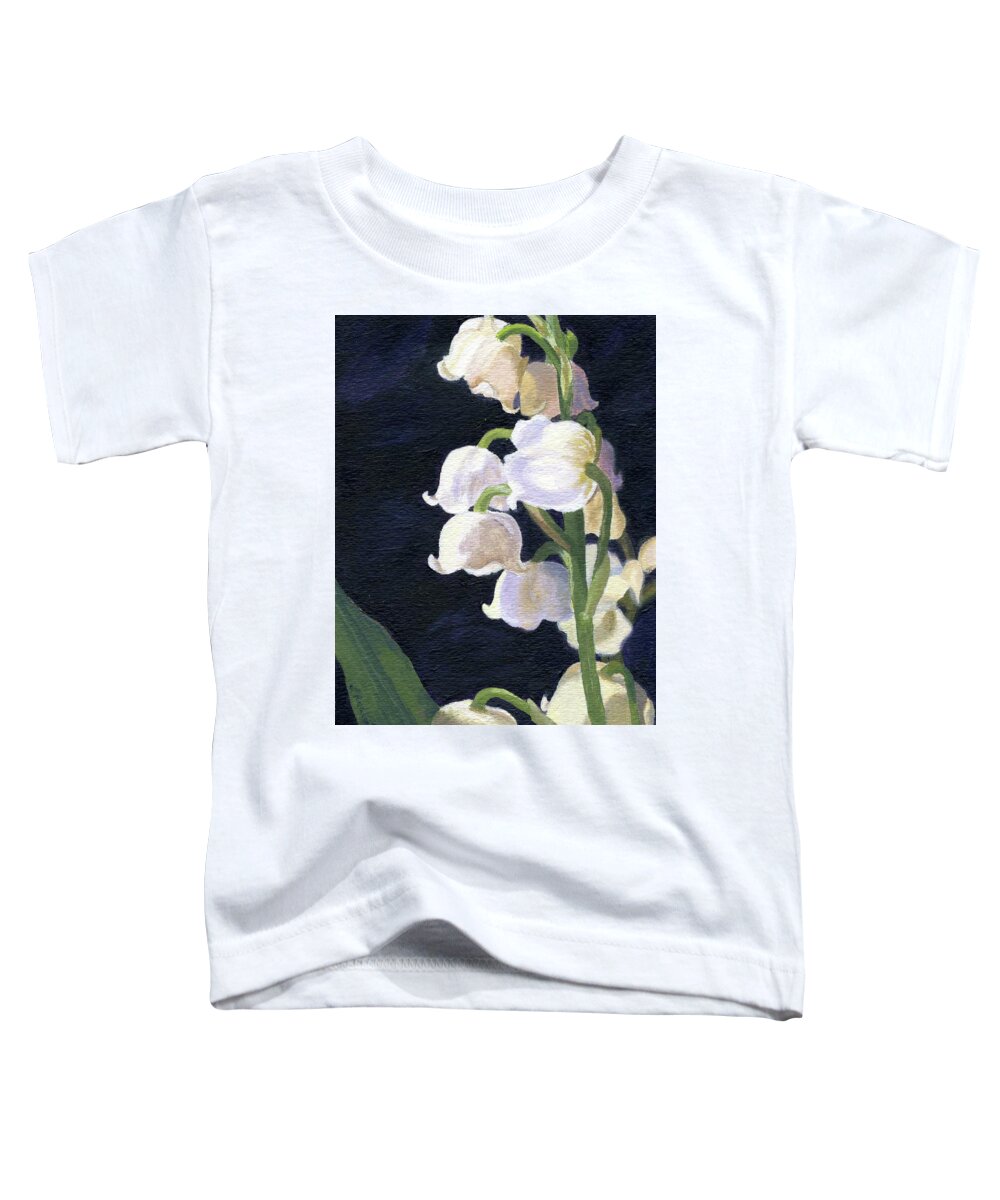 Flowers Toddler T-Shirt featuring the painting Lily of the Valley by Lynne Reichhart