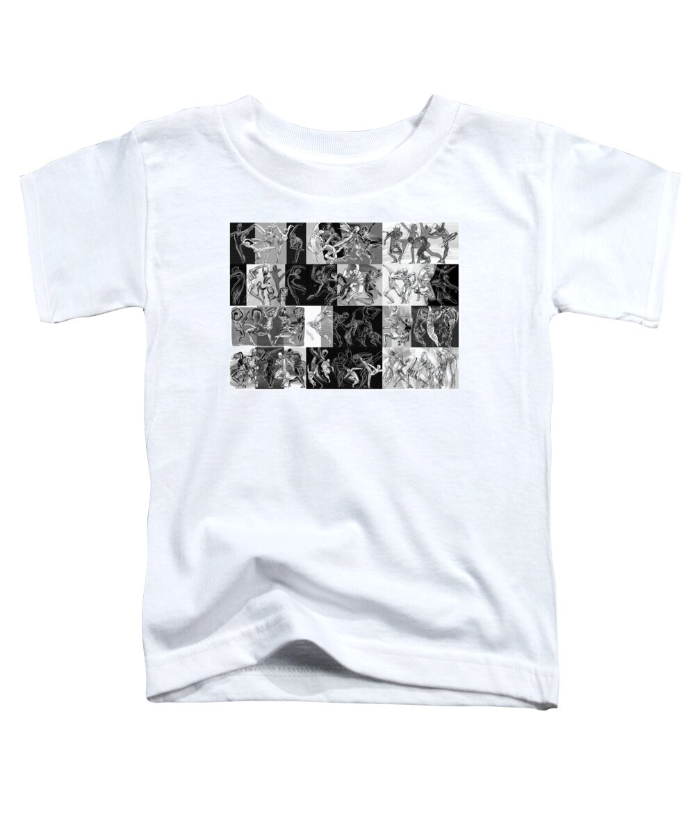 Dance Toddler T-Shirt featuring the drawing Movimento by Judith Kunzle