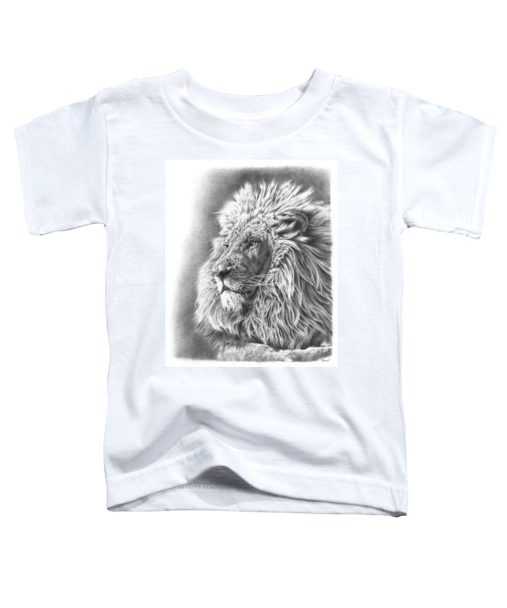 Lion Toddler T-Shirt featuring the drawing Lion King by Casey 'Remrov' Vormer