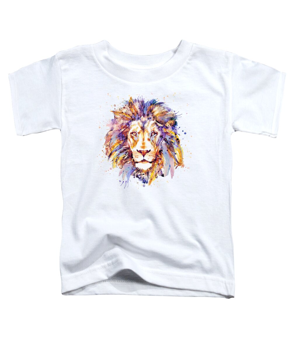 Marian Voicu Toddler T-Shirt featuring the painting Lion Head by Marian Voicu