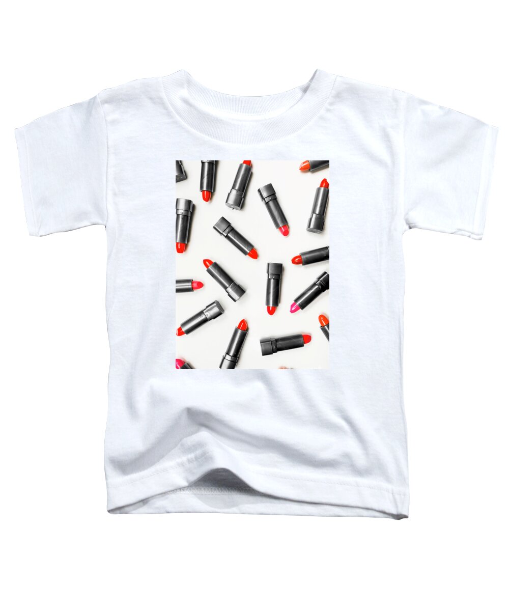 Cosmetics Toddler T-Shirt featuring the photograph Lipstick Makeup In Abstract by Jorgo Photography