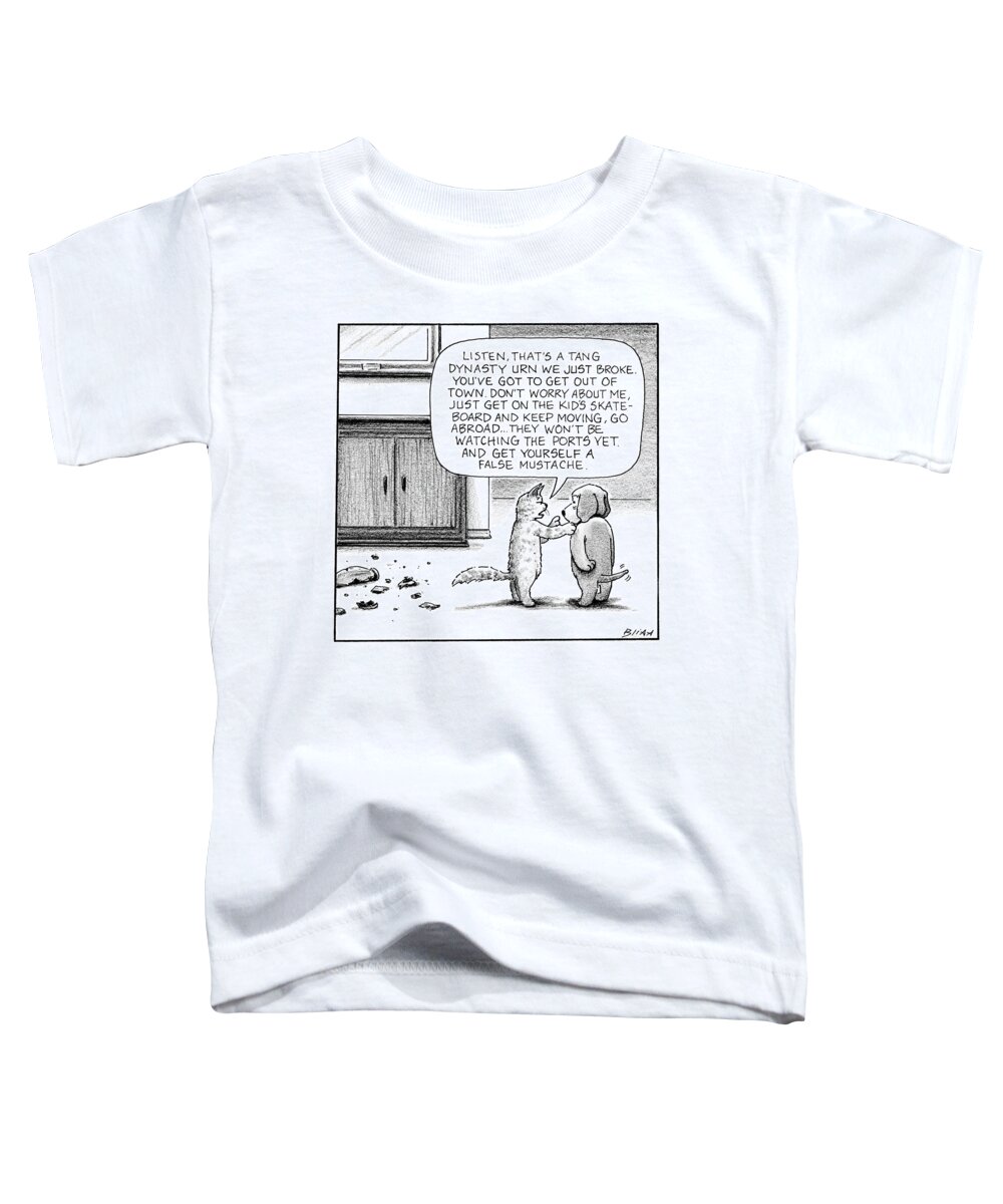 Listen Toddler T-Shirt featuring the drawing Listen thats a Tang Dynasty urn we just broke by Harry Bliss
