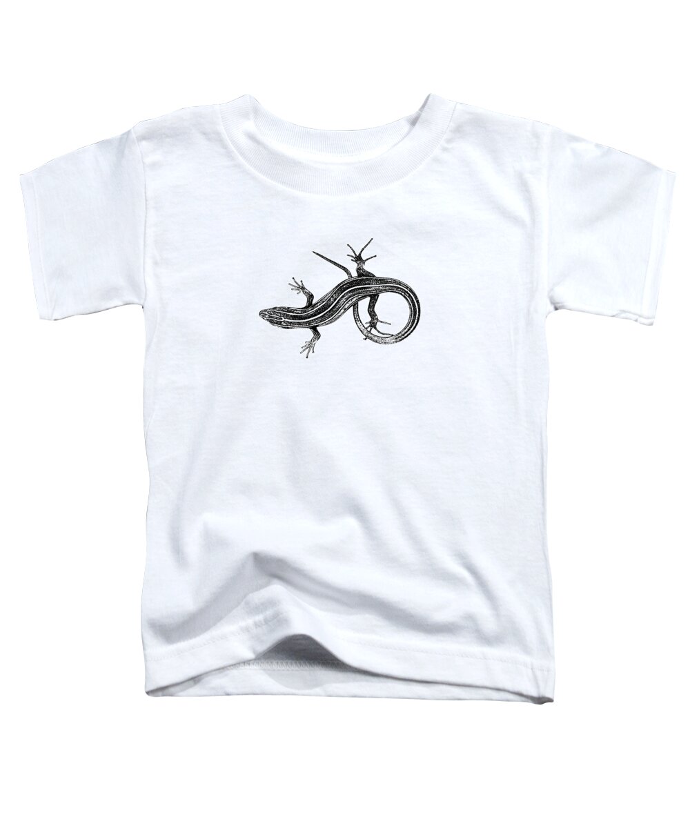 Lizard Toddler T-Shirt featuring the digital art Lizard Drawing by Morgan Carter