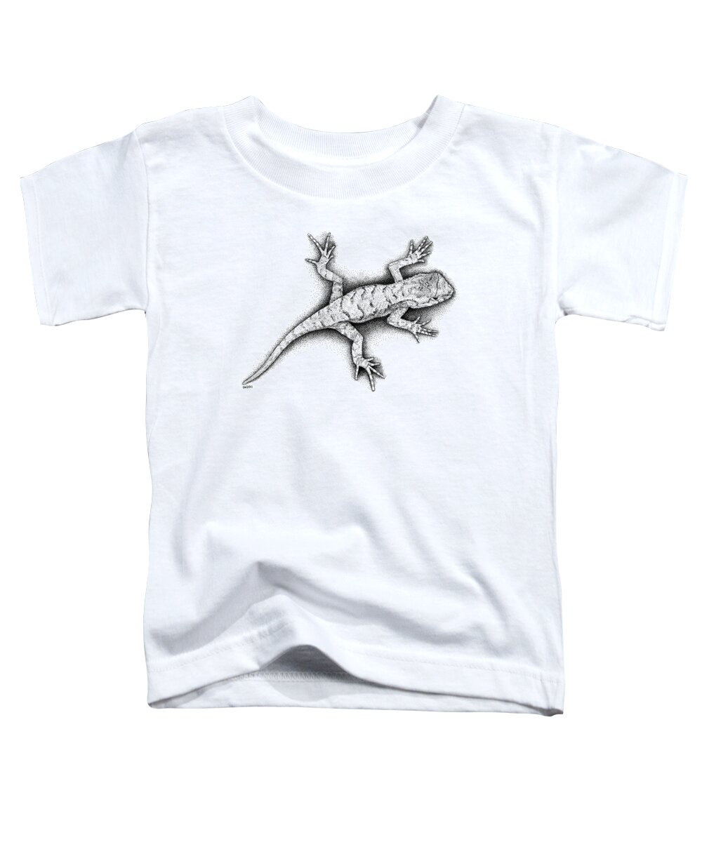 Lizard Toddler T-Shirt featuring the drawing Lizard by Scott Woyak