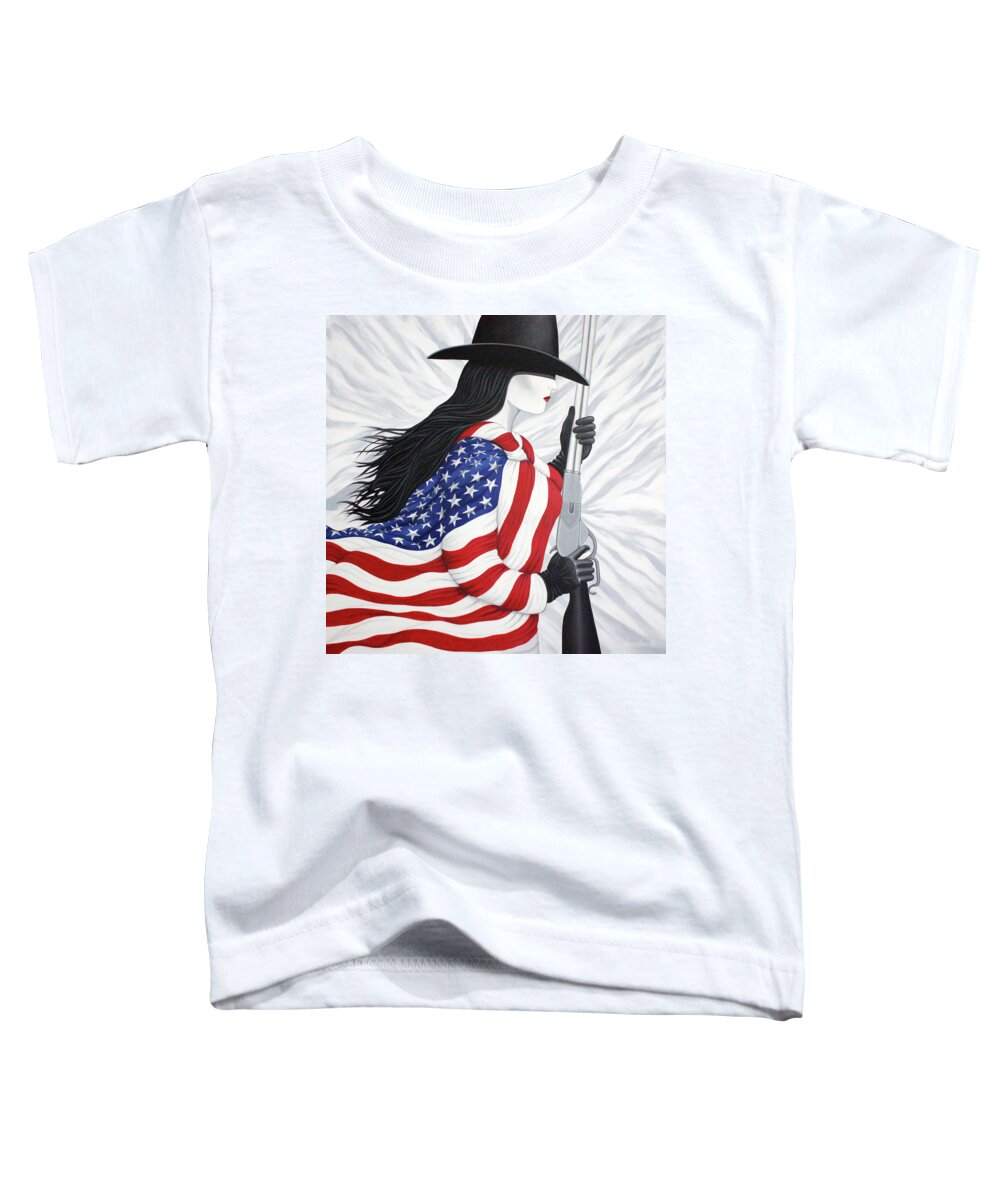 America Toddler T-Shirt featuring the painting Locked And Loaded Number Two by Lance Headlee