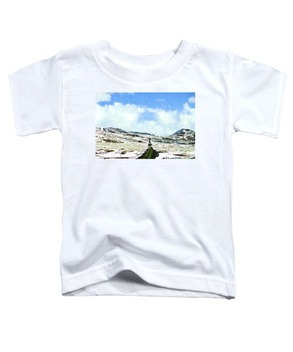 Iceland Toddler T-Shirt featuring the digital art Lonely Road 2 by Roy Pedersen