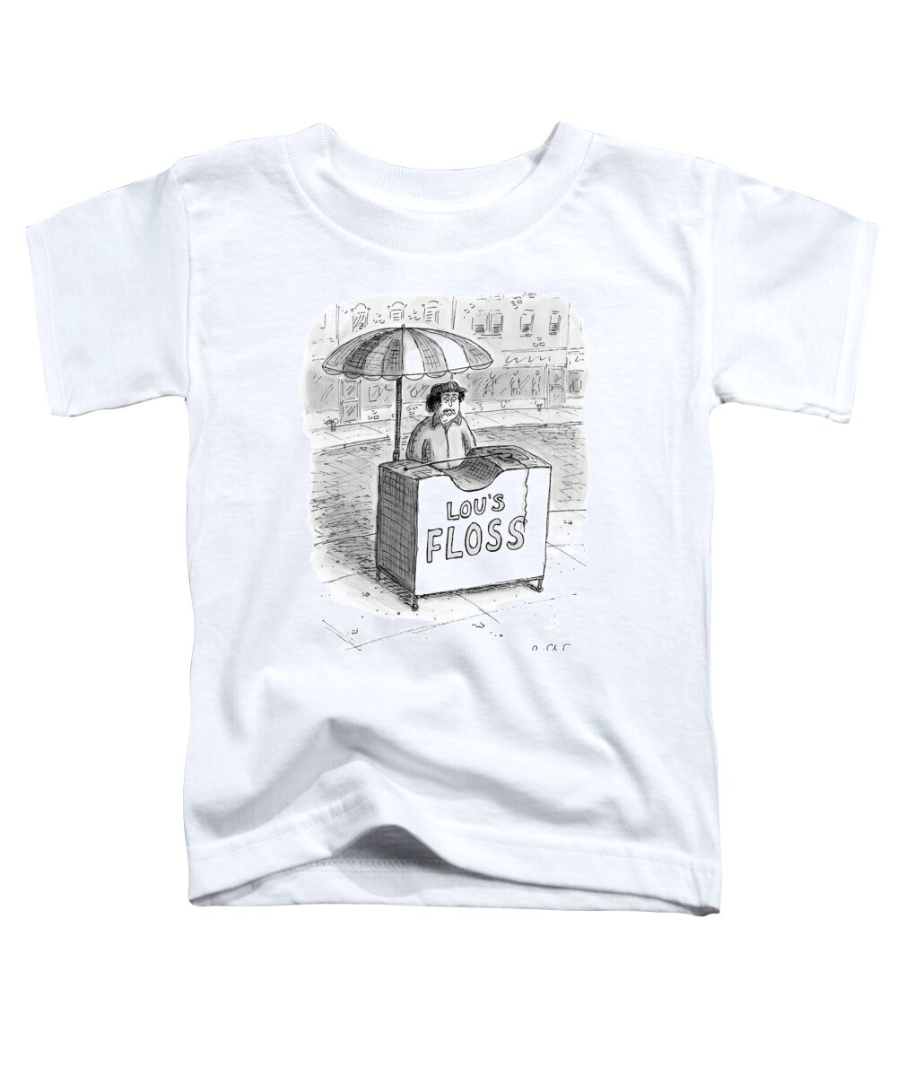 Lou's Floss Toddler T-Shirt featuring the drawing Lous Floss by Roz Chast