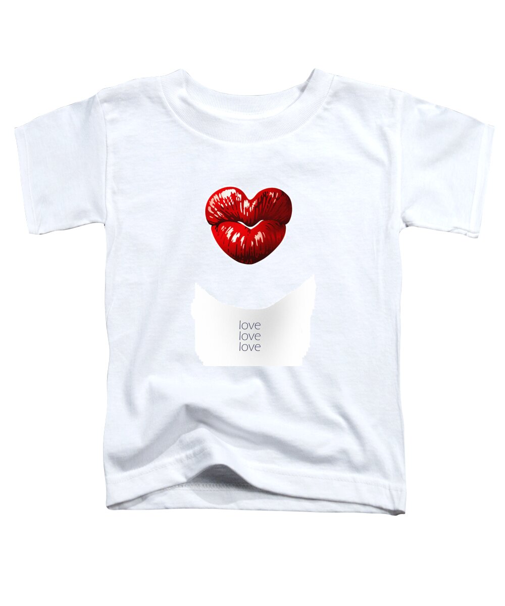 Heart Toddler T-Shirt featuring the digital art Love Poster by Attila Meszlenyi