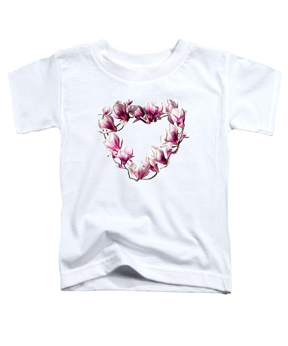 Magnolia Toddler T-Shirt featuring the photograph Magnolia Heart by Susan Savad