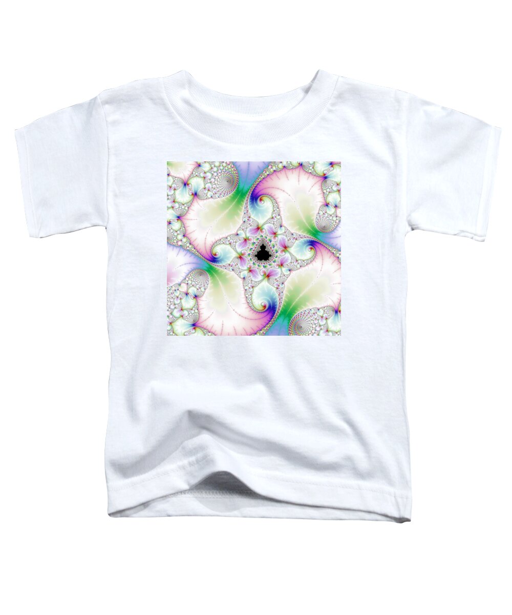 Floral Toddler T-Shirt featuring the digital art Mandebrot in pastel fractal wonderland by Matthias Hauser