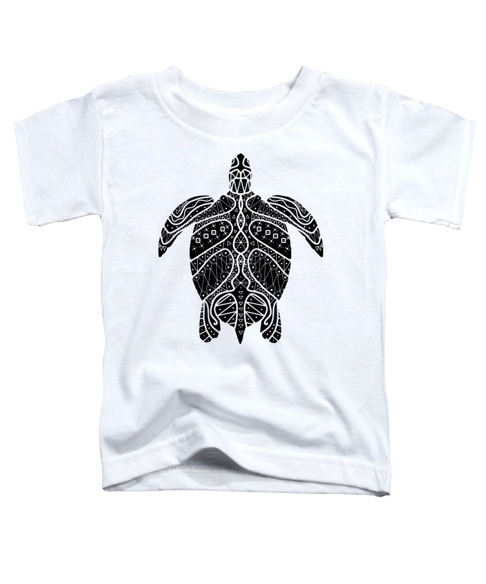 Maori Toddler T-Shirt featuring the digital art Maori Turtle by Piotr Dulski