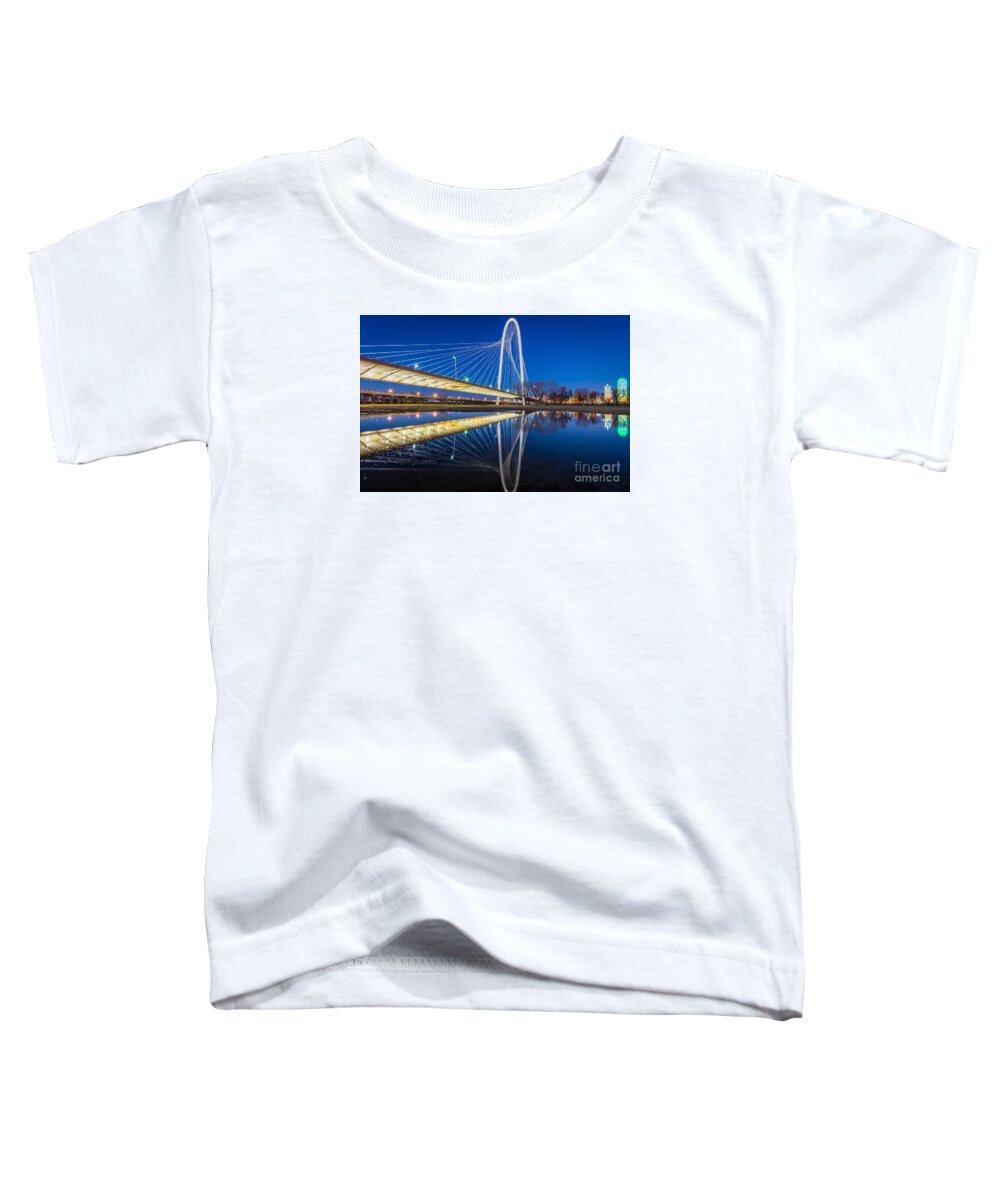 America Toddler T-Shirt featuring the photograph Margaret Hunt Hill Bridge Reflection by Inge Johnsson