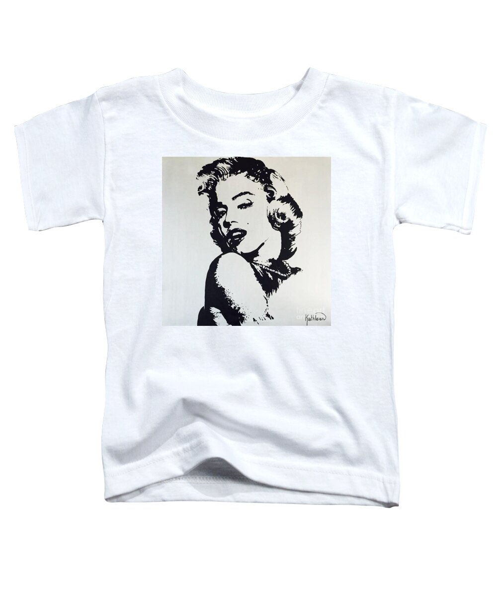 Marilyn Monroe Toddler T-Shirt featuring the painting MARILYN MONROE / Glamour by Kathleen Artist PRO