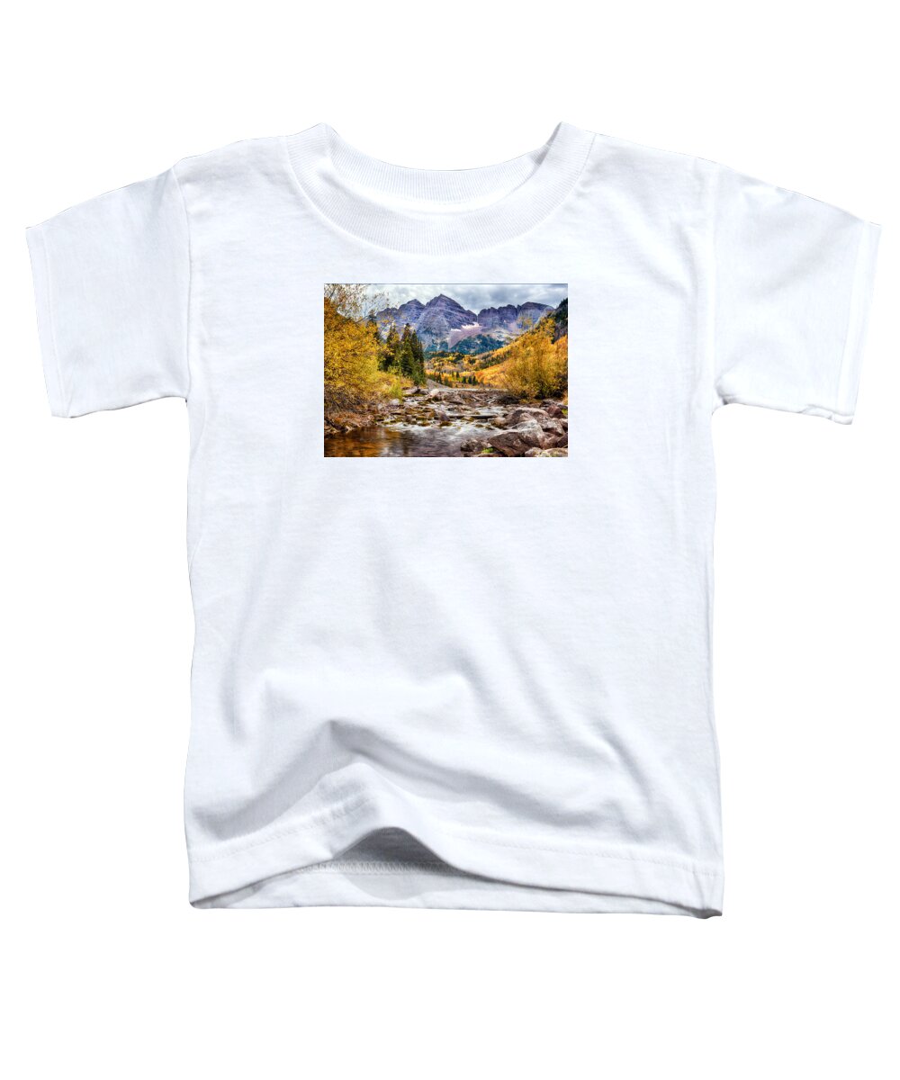 Maroon Bells Toddler T-Shirt featuring the photograph Maroon Bells and the Creek by David Soldano