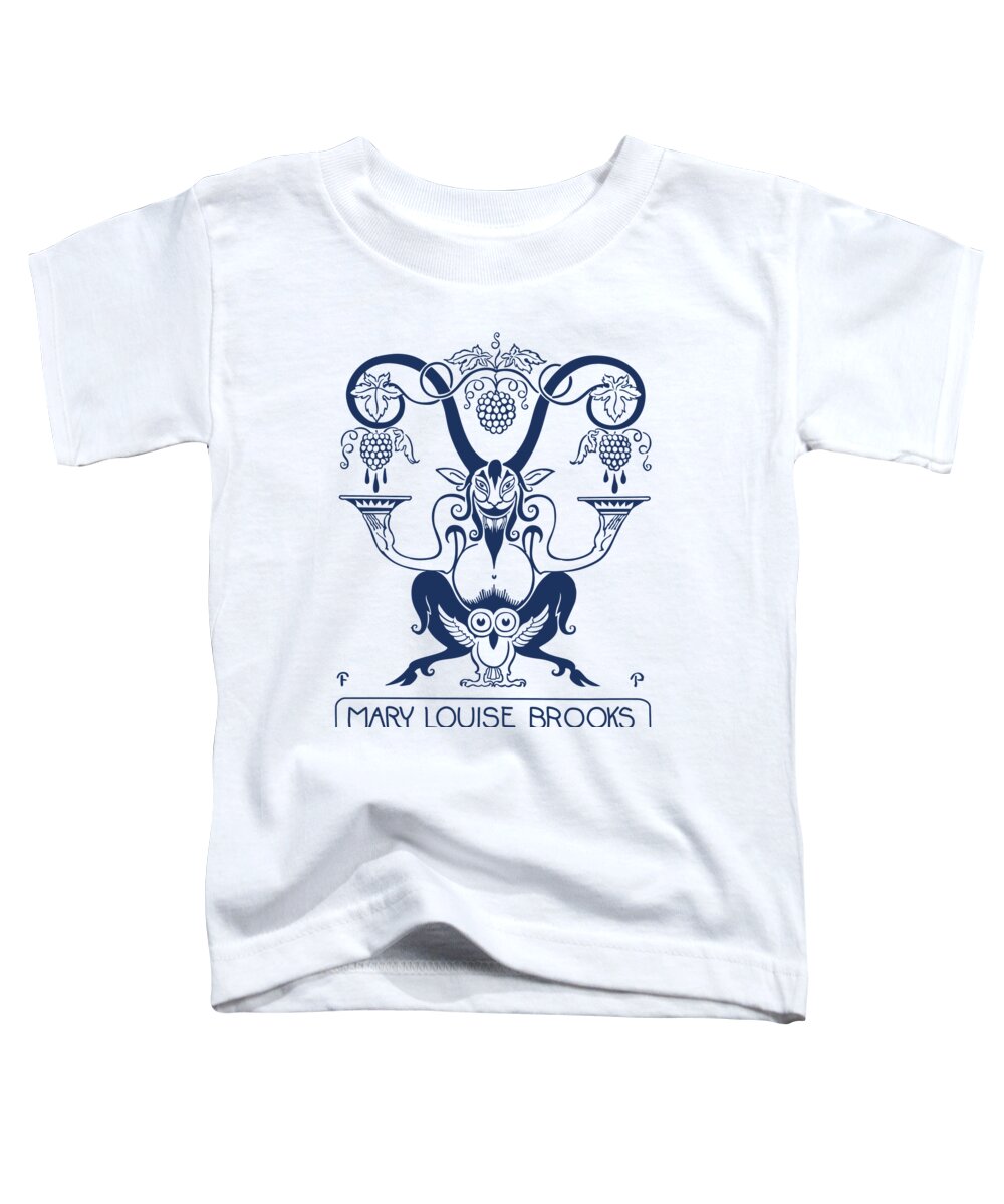 Louise Brooks Toddler T-Shirt featuring the digital art Mary Louise Brooks Bookplate by Louise Brooks